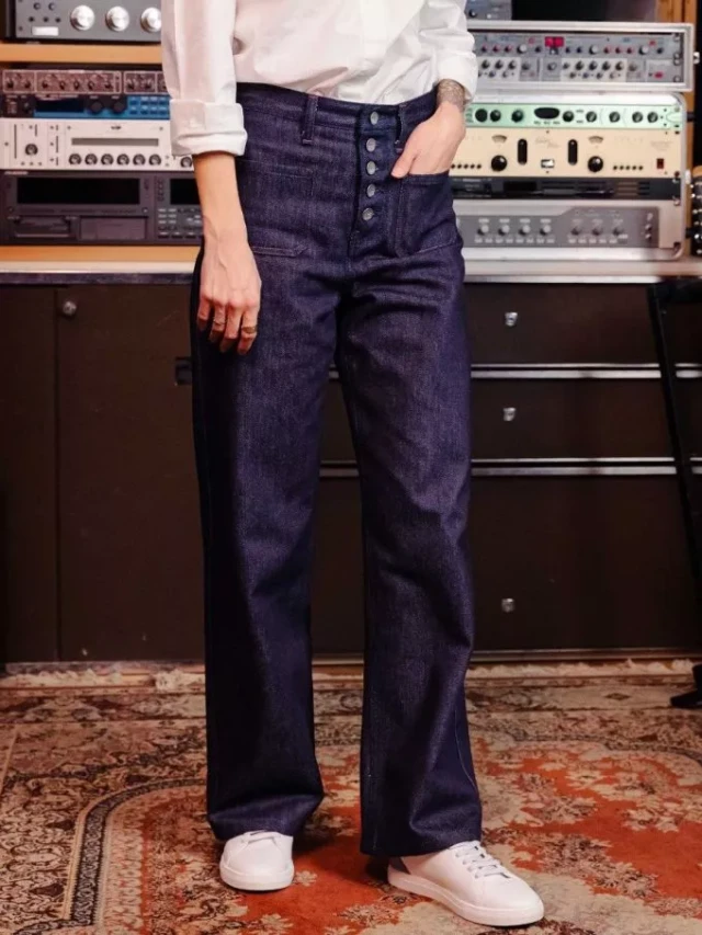 1083 - Jeans large 221h  flex taille haute