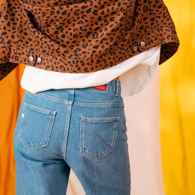 1083 - JEANS BOYFRIEND 224N DELAVE 100 % coton bio indigo clair femme