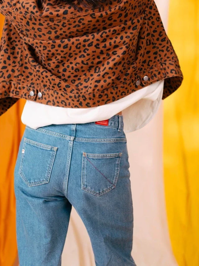 1083 - JEANS BOYFRIEND 224N DELAVE 100 % coton bio indigo clair femme