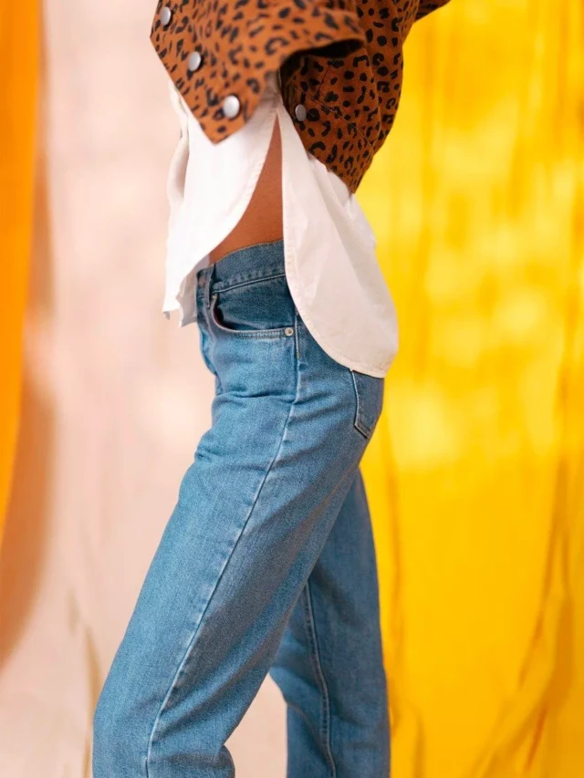 1083 - JEANS BOYFRIEND 224N DELAVE 100 % coton bio indigo clair femme