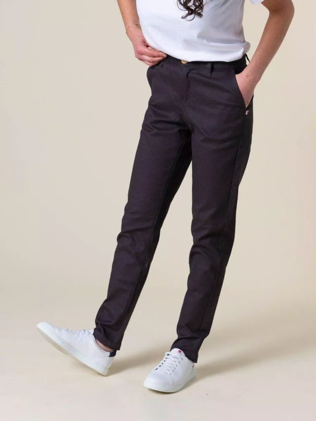 1083 - CHINO AJUSTE 263N coton bio filidenim flex uni anthracite Femme