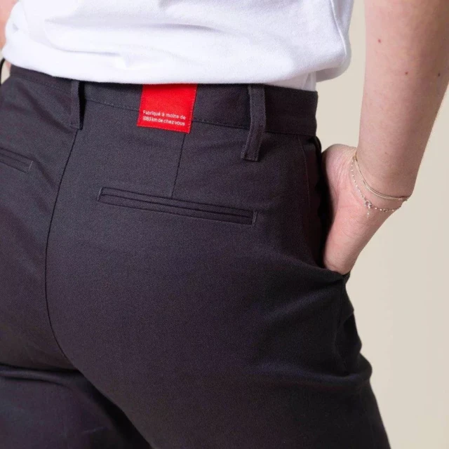 1083 - CHINO AJUSTE 263N coton bio filidenim flex uni anthracite Femme