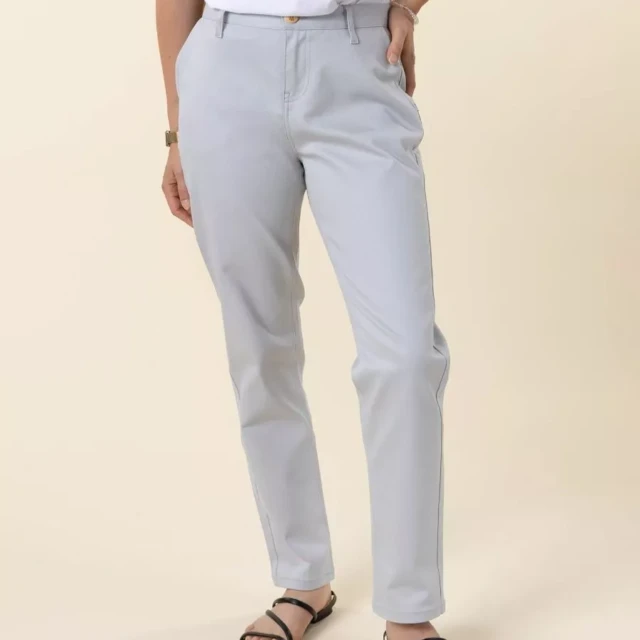 1083 - CHINO AJUSTE 263N coton bio filidenim flex uni bleu glacier Femme