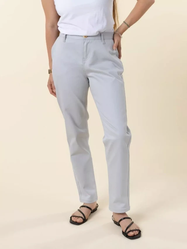 1083 - CHINO AJUSTE 263N coton bio filidenim flex uni bleu glacier Femme