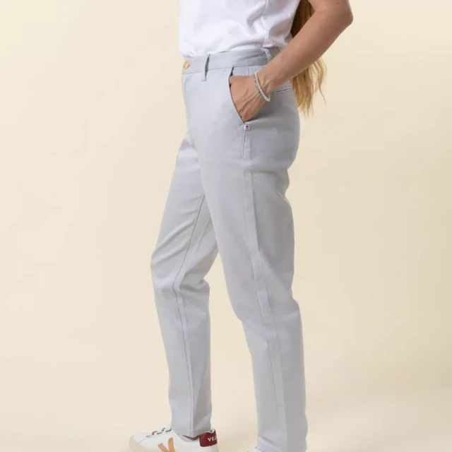 1083 - CHINO AJUSTE 263N coton bio filidenim flex uni bleu glacier Femme