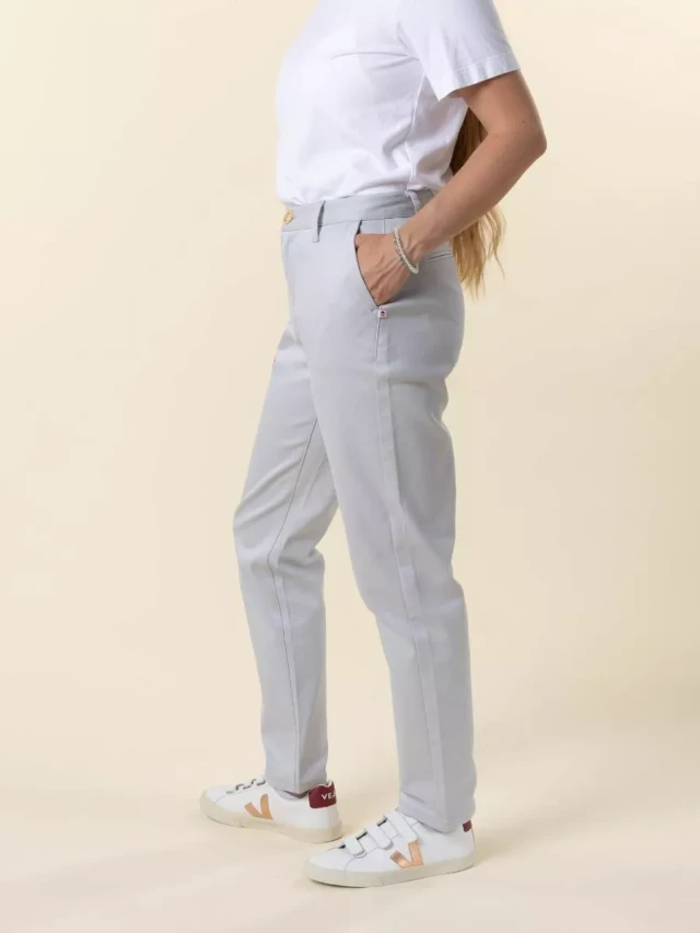 1083 - CHINO AJUSTE 263N coton bio filidenim flex uni bleu glacier Femme