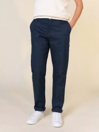 Chino ajuste 263n bleu marine par la marque 1083 1083 - Chino ajuste 263n bleu marine