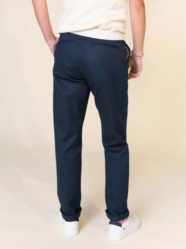 1083 - CHINO AJUSTE 263N bleu marine coton bio filidenim flex Femme