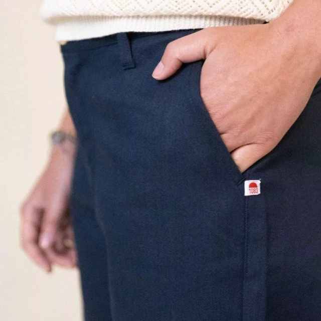 1083 - CHINO AJUSTE 263N bleu marine coton bio filidenim flex Femme