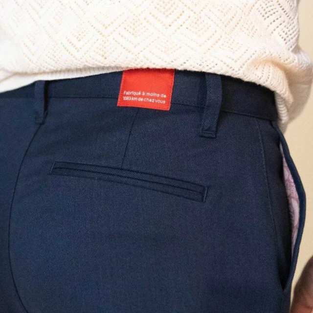 1083 - CHINO AJUSTE 263N bleu marine coton bio filidenim flex Femme