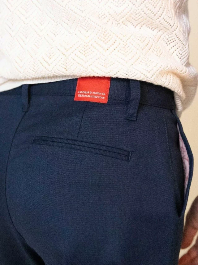 1083 - CHINO AJUSTE 263N bleu marine coton bio filidenim flex Femme