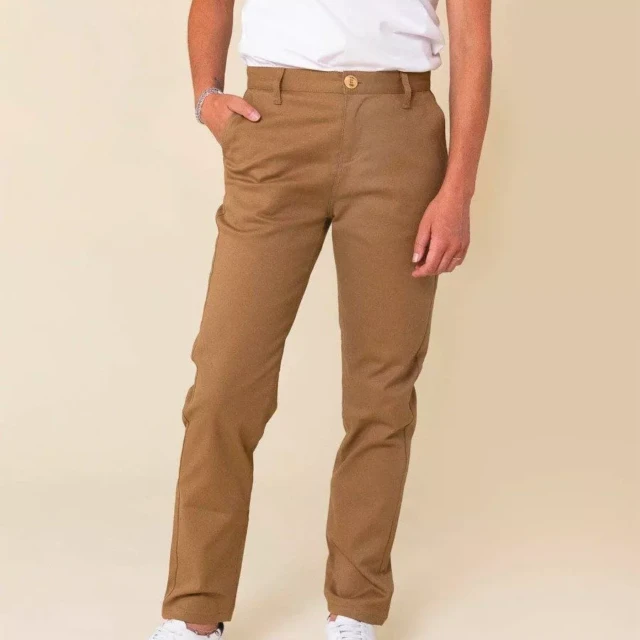 1083 - CHINO AJUSTE 263N marron clair coton bio filidenim flex Femme