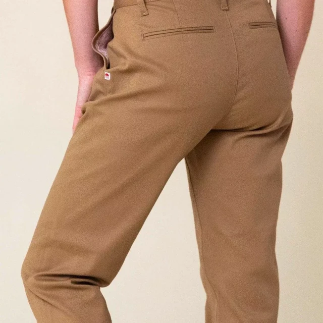 1083 - CHINO AJUSTE 263N marron clair coton bio filidenim flex Femme