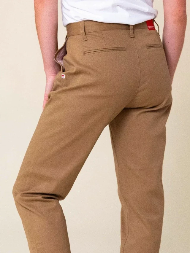 1083 - CHINO AJUSTE 263N marron clair coton bio filidenim flex Femme