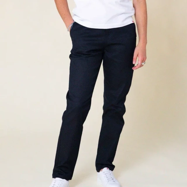 1083 - CHINO AJUSTE 263N noir coton bio filidenim flex Femme