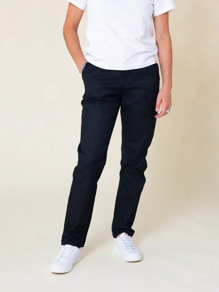 1083 - CHINO AJUSTE 263N noir coton bio filidenim flex Femme