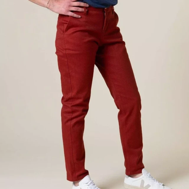 1083 - CHINO AJUSTE 263N coton bio filidenim flex uni terracotta Femme