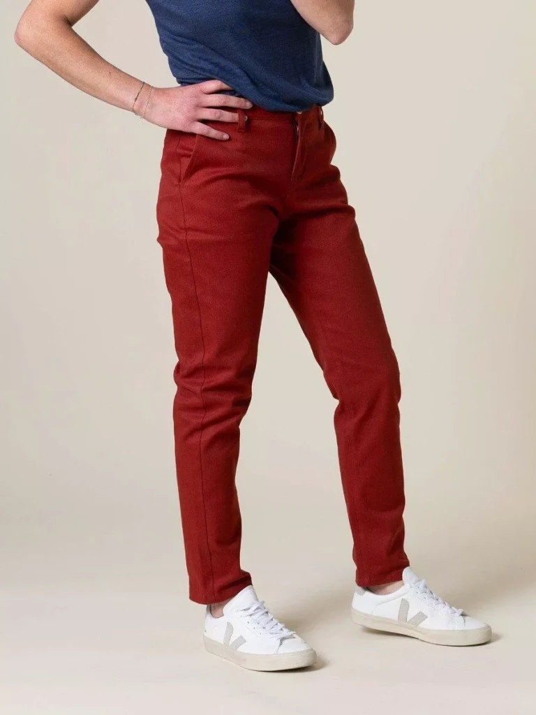 1083 - CHINO AJUSTE 263N coton bio filidenim flex uni terracotta Femme