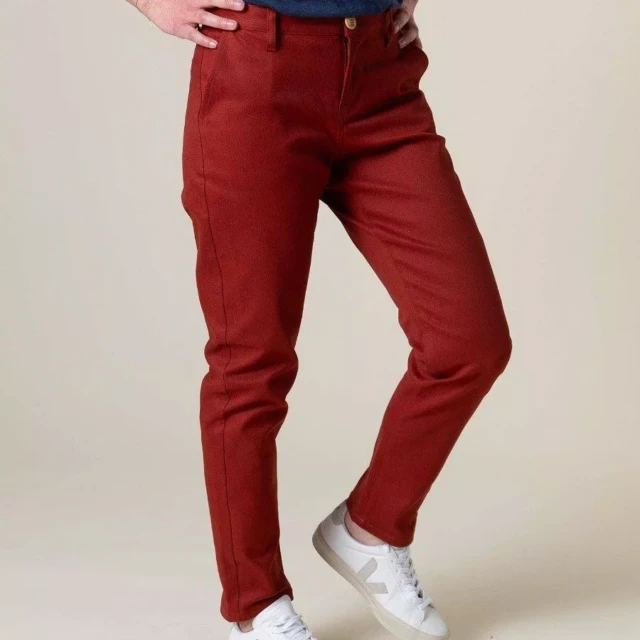 1083 - CHINO AJUSTE 263N coton bio filidenim flex uni terracotta Femme