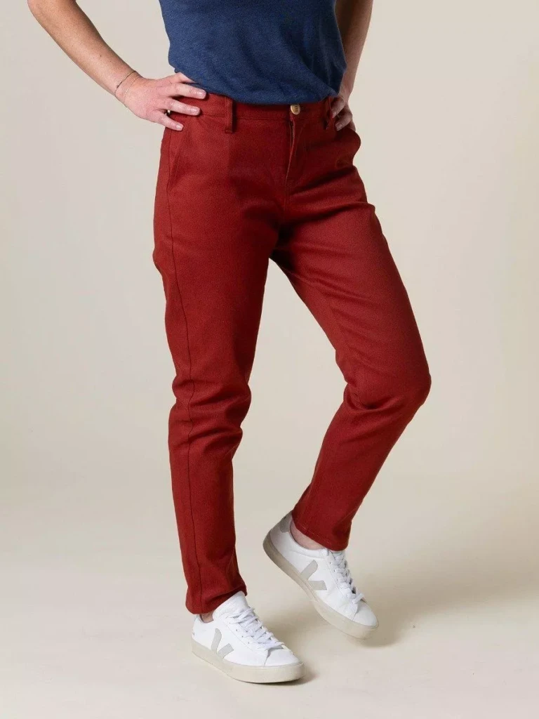 1083 - CHINO AJUSTE 263N coton bio filidenim flex uni terracotta Femme