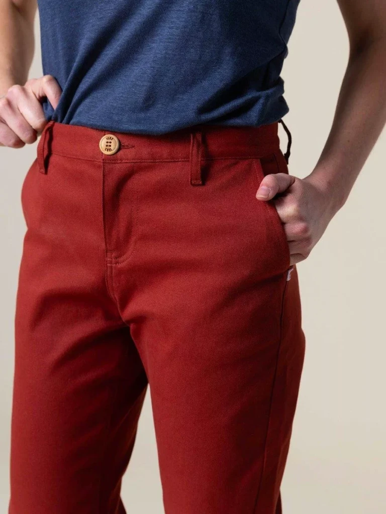 1083 - CHINO AJUSTE 263N coton bio filidenim flex uni terracotta Femme