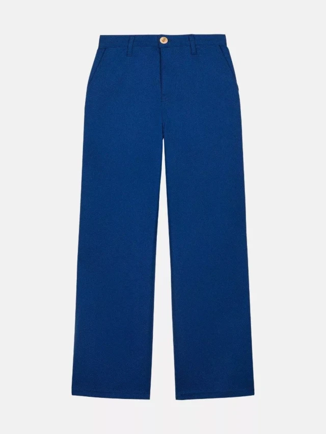 1083 - JEANS LARGE 266H DROIT bleu ouvrier uni superdenim coton bio