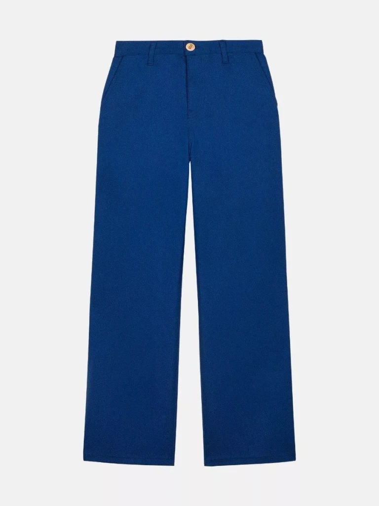 1083 - JEANS LARGE 266H DROIT bleu ouvrier uni superdenim coton bio