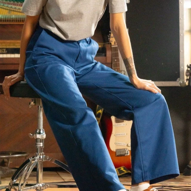 1083 - JEANS LARGE 266H DROIT bleu ouvrier uni superdenim coton bio