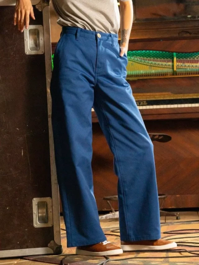 1083 - Jeans large 266h droit bleu ouvrier uni superdenim