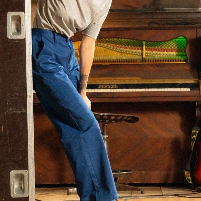 1083 - JEANS LARGE 266H DROIT bleu ouvrier uni superdenim coton bio