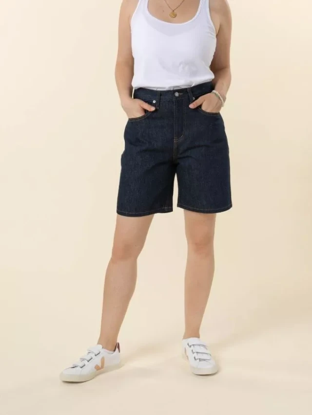 1083 - Bermuda jean 271h droit bleu