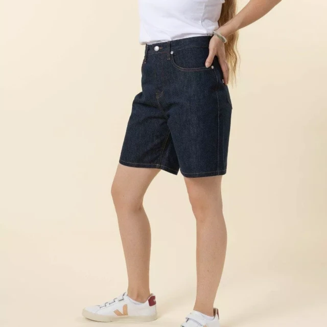 1083 - BERMUDA JEAN 271H DROIT bleu coton bio femme