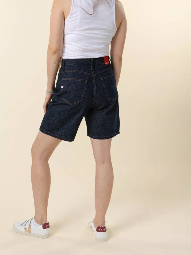 1083 - BERMUDA JEAN 271H DROIT bleu coton bio femme