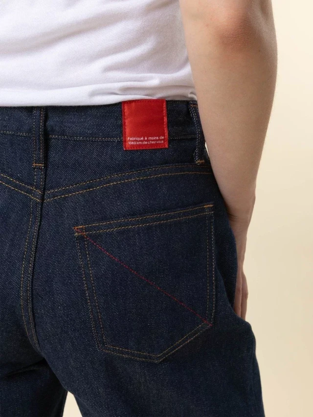 1083 - BERMUDA JEAN 271H DROIT bleu coton bio femme