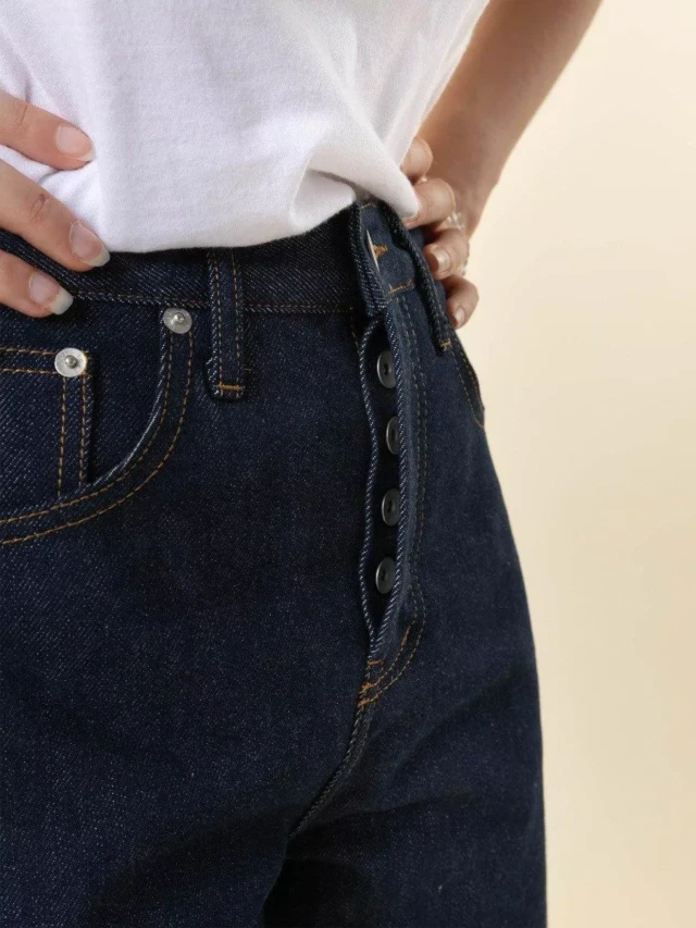 1083 - BERMUDA JEAN 271H DROIT bleu coton bio femme