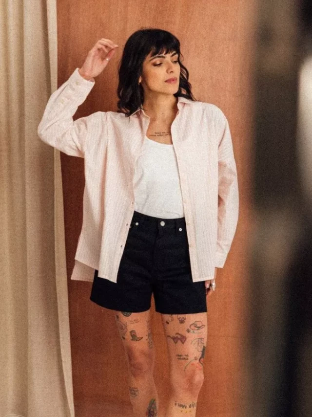 1083 - Short jeans noir 276h  taille haute