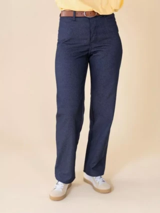 1083 - JEANS DROIT 281H INFINI taille haute recycle superdenim bleu Femme