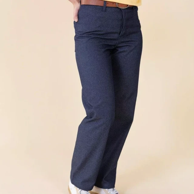 1083 - JEANS DROIT 281H INFINI taille haute recycle superdenim bleu Femme