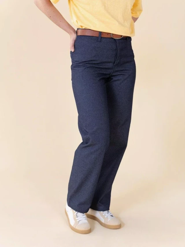 1083 - JEANS DROIT 281H INFINI taille haute recycle superdenim bleu Femme