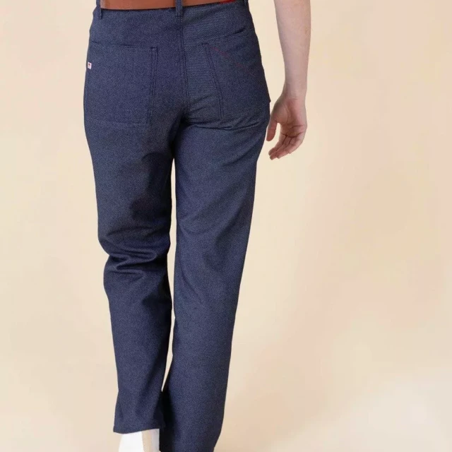 1083 - JEANS DROIT 281H INFINI taille haute recycle superdenim bleu Femme