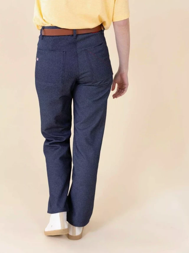 1083 - JEANS DROIT 281H INFINI taille haute recycle superdenim bleu Femme