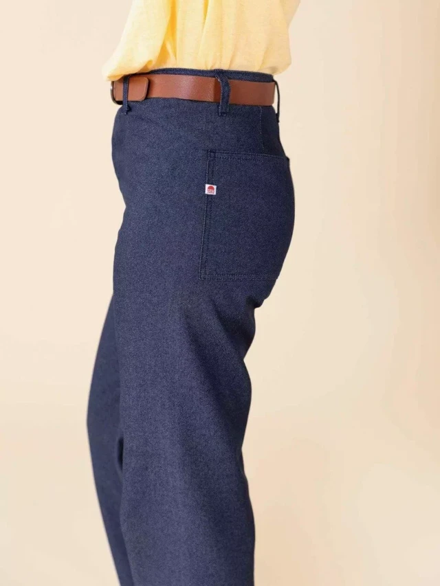 1083 - JEANS DROIT 281H INFINI taille haute recycle superdenim bleu Femme