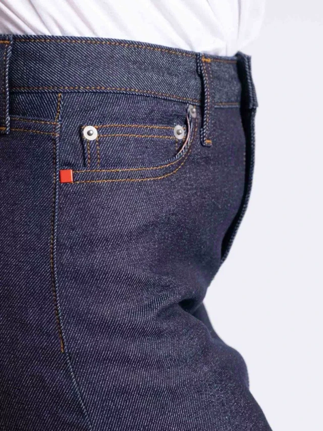 1083 - JUPE JEANS 291H taille haute coton bio superdenim flex indigo brut