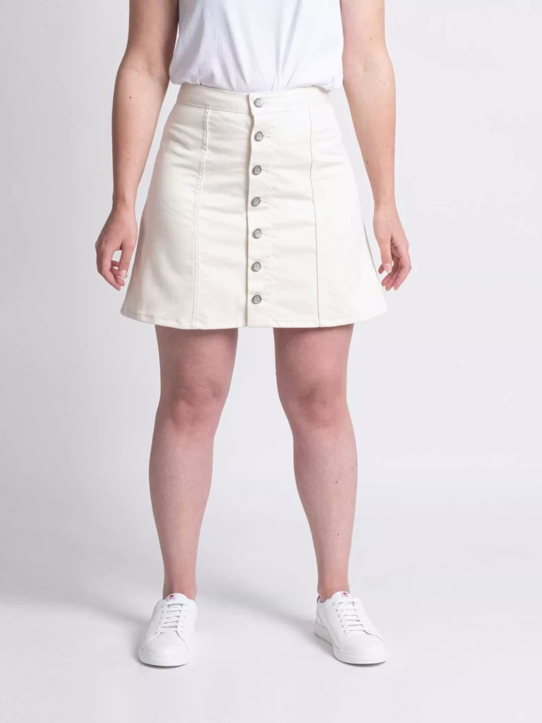 1083 - JUPE ECRU TRAPEZE 292H coton bio denimoriginal