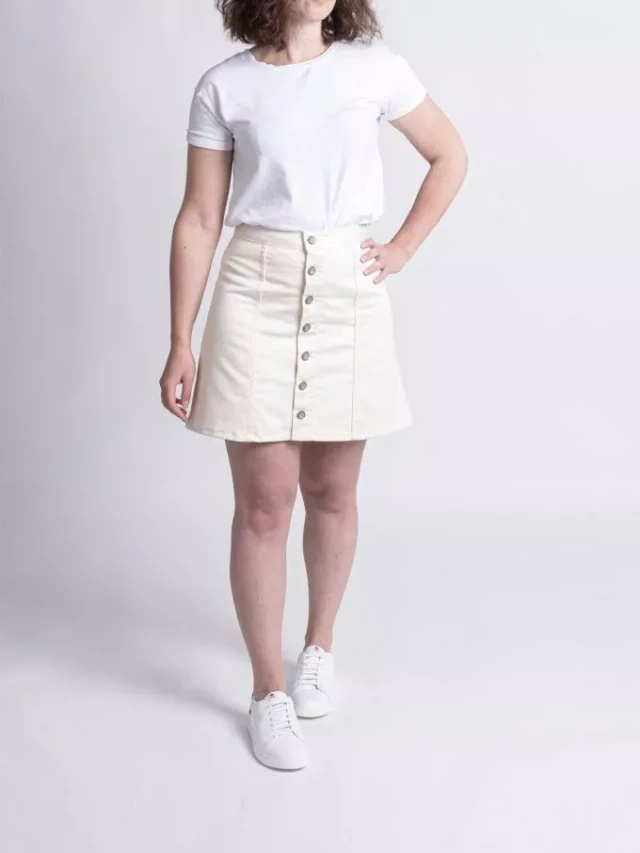 1083 - Jupe ecru trapeze 292h