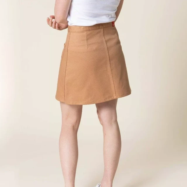 1083 - JUPE TRAPEZE 292H POCHES PLAQUEES denimoriginal marron argile