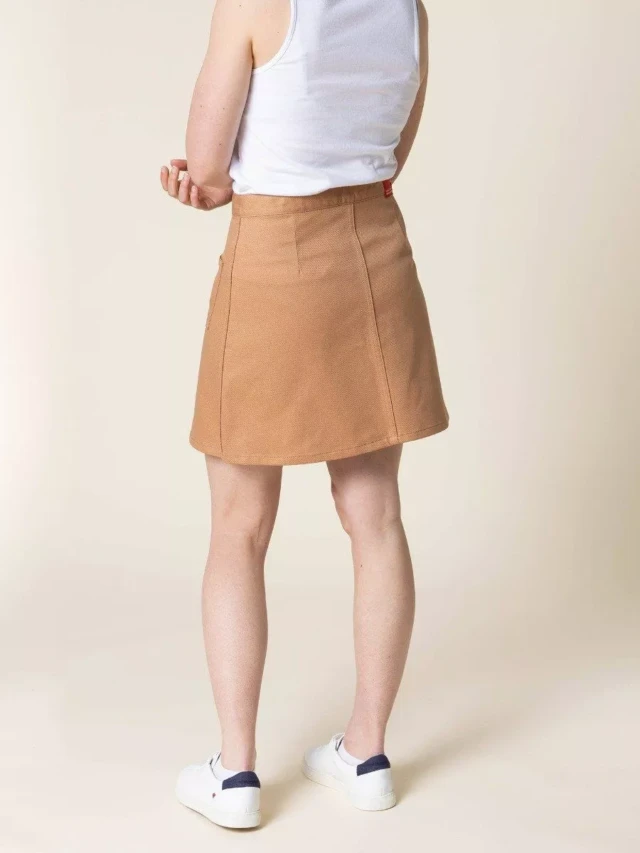 1083 - JUPE TRAPEZE 292H POCHES PLAQUEES denimoriginal marron argile