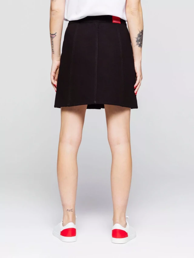 1083 - JUPE JEANS NOIR 292H taille haute coton bio denimoriginal