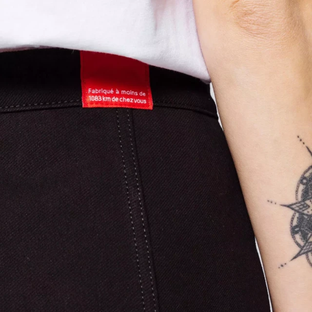 1083 - JUPE JEANS NOIR 292H taille haute coton bio denimoriginal