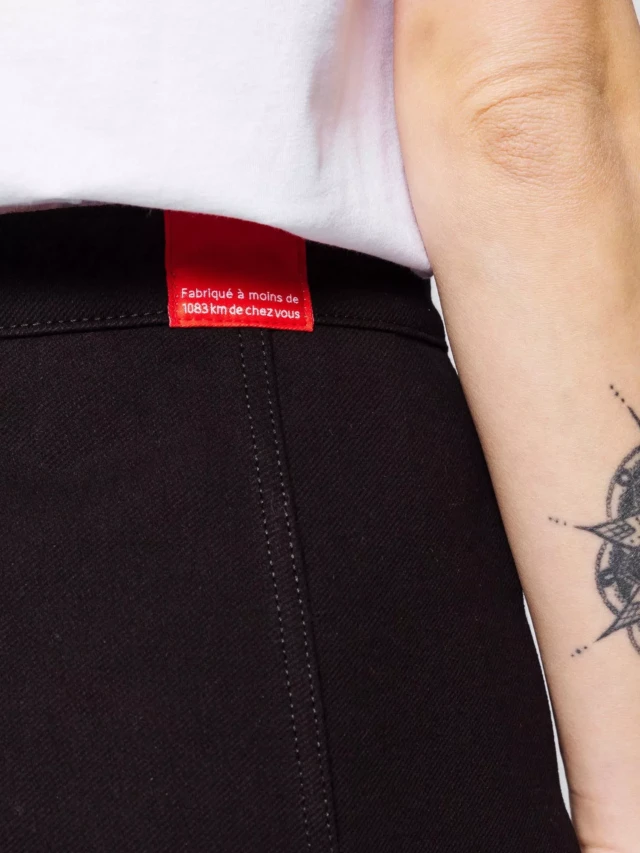 1083 - JUPE JEANS NOIR 292H taille haute coton bio denimoriginal